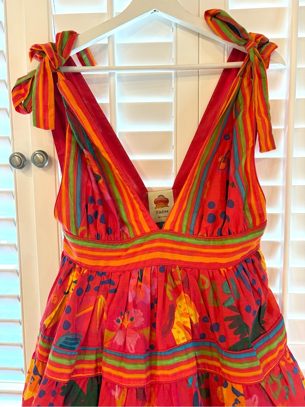 Farm Rio Good Vibes Mini Dress, Red - Picture 4 of 5